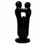Handmade Soapstone Family Sculpture, Black Finish