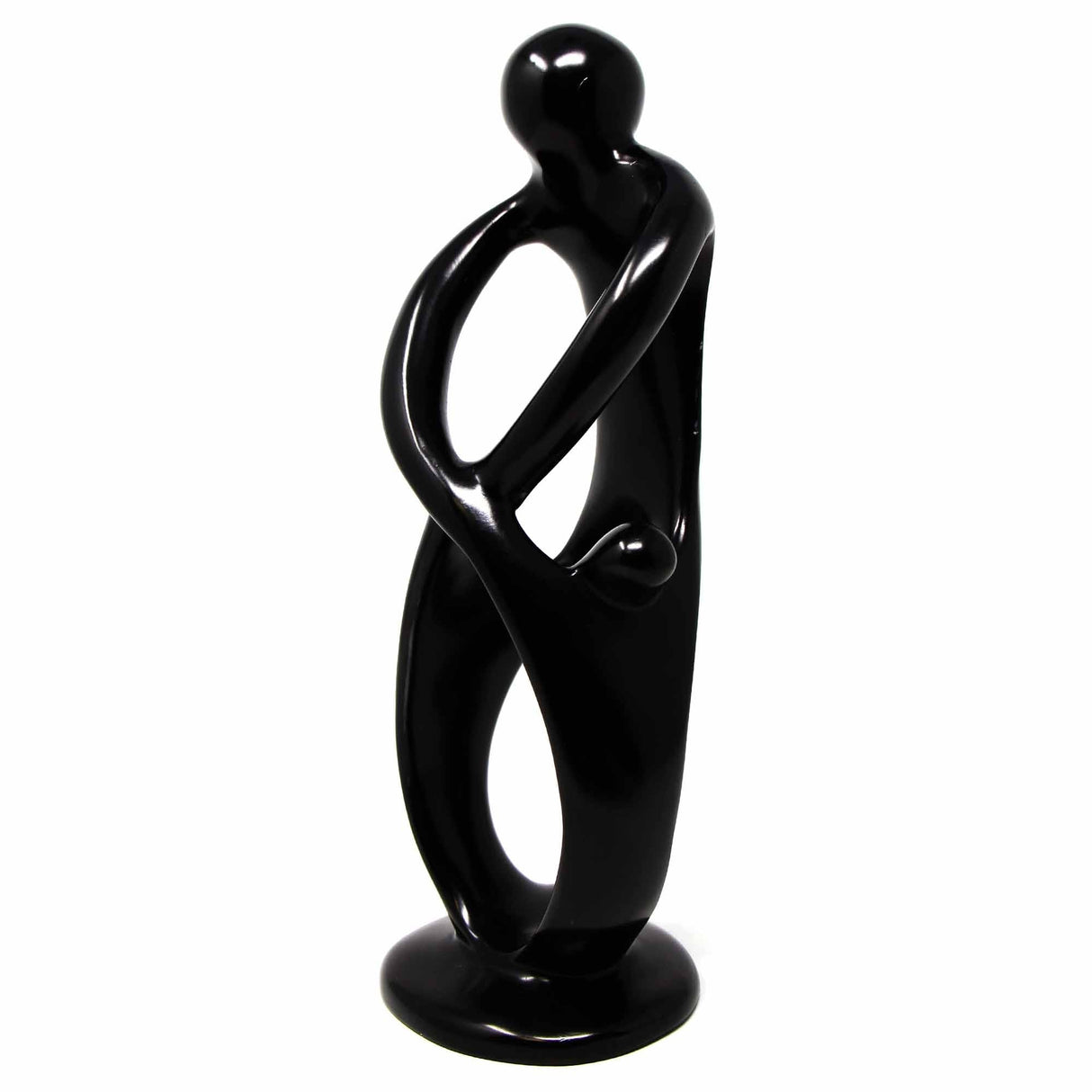 Handmade Soapstone Family Sculpture, Black Finish
