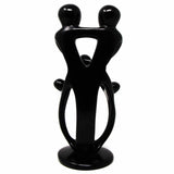 Handmade Soapstone Family Sculpture, Black Finish