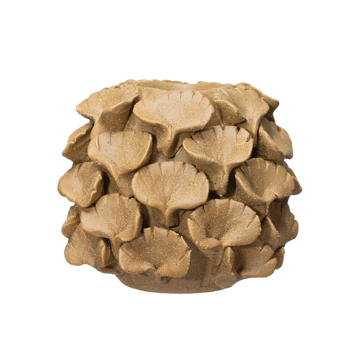 Decorative Stoneware Flower Vase with Molded Patterns