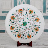 Handmade Summer Fantasy Marble inlay decorative plate (India)