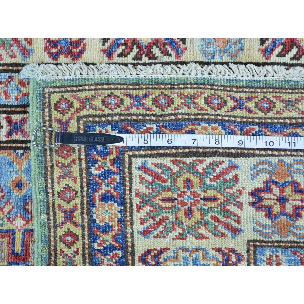 Handmade Super Kazak Tribal and Geometric Design Rug
