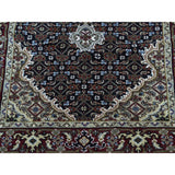 Handmade Tabriz Mahi Wool and Silk Oriental Runner Rug