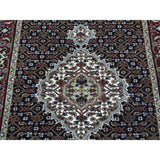 Handmade Tabriz Mahi Wool and Silk Oriental Runner Rug