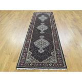 Handmade Tabriz Mahi Wool and Silk Oriental Runner Rug