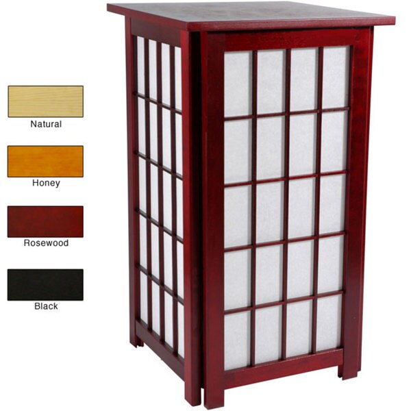 Handmade Tall Hokkaido End Table/ Shoji Lamp (China)