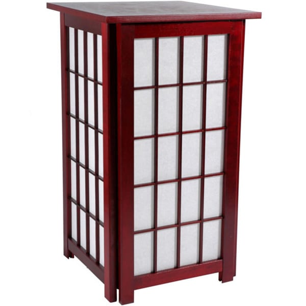 Handmade Tall Hokkaido End Table/ Shoji Lamp (China)