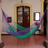 Vineyard Outdoor Garden Patio Pool Green Purple Stripe Durable Unique Handmade Knotted Rope Style Ny