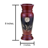 Handmade Vintage Red Magnificent Flower 8-inch Natural Mango Tree Wood Vase (Thailand)