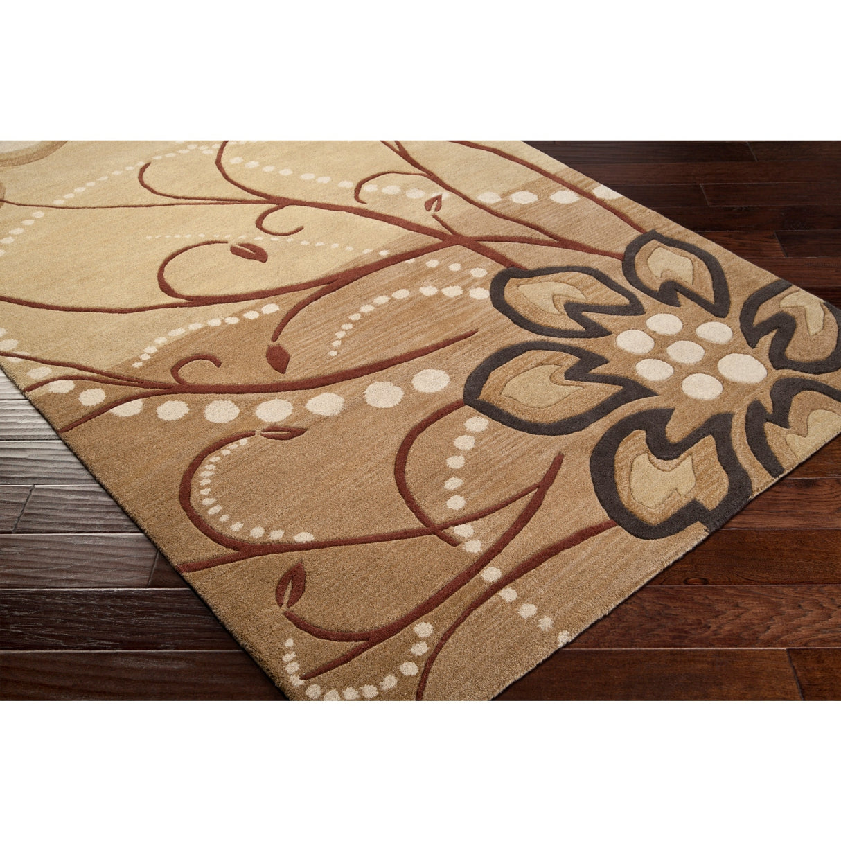 Handmade Windy Transitional Floral Wool Area Rug