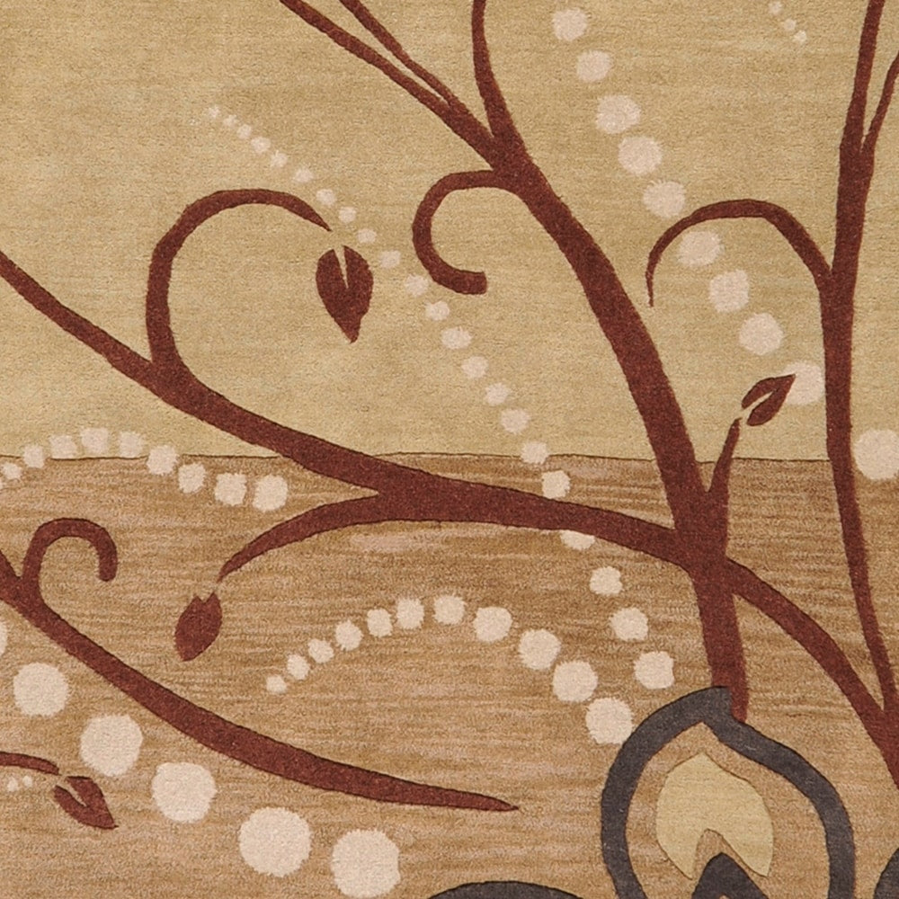 Handmade Windy Transitional Floral Wool Area Rug