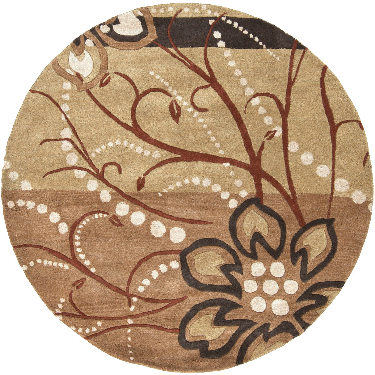 Handmade Windy Transitional Floral Wool Area Rug