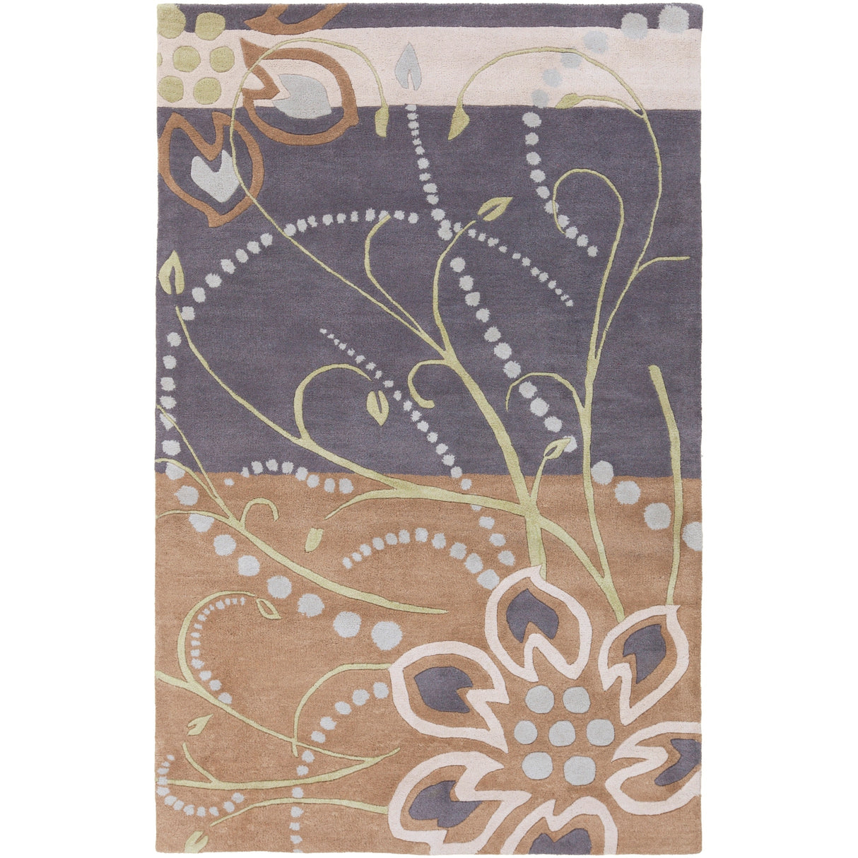Handmade Windy Transitional Floral Wool Area Rug