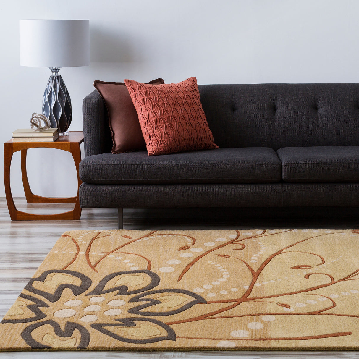 Handmade Windy Transitional Floral Wool Area Rug