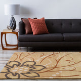 Handmade Windy Transitional Floral Wool Area Rug