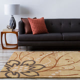 Handmade Windy Transitional Floral Wool Area Rug