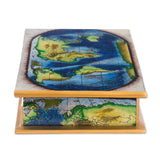 Handmade Wood Decorative Box Reverse-Painted Glass Map of the World (Peru) - 8' x 10'