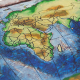 Handmade Wood Decorative Box Reverse-Painted Glass Map of the World (Peru) - 8' x 10'