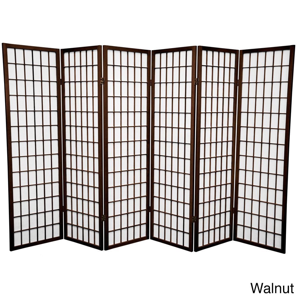 Handmade Wood and Rice Paper 5-foot Windowpane Room Divider (China)