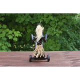 Handmade Wooden Primitive Tribal Riding Tricycle Statue Sculpture Tiki Bar Unique Gift Wood Home Decor Figurine Hand Carved