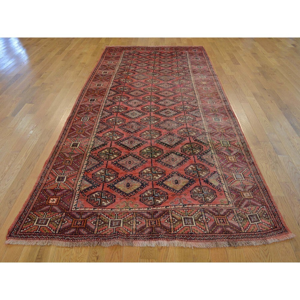 Handmade Wool Red Vintage Oriental Runner Rug