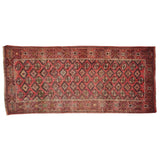 Handmade Wool Red Vintage Oriental Runner Rug