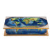 Handmade Wood Decorative Box Reverse-Painted Glass Map of the World (Peru) - 8' x 10'