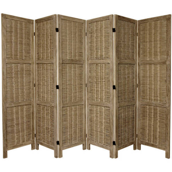 Handmade Woven Bamboo Matchstick 5.5-foot Room Divider (China)