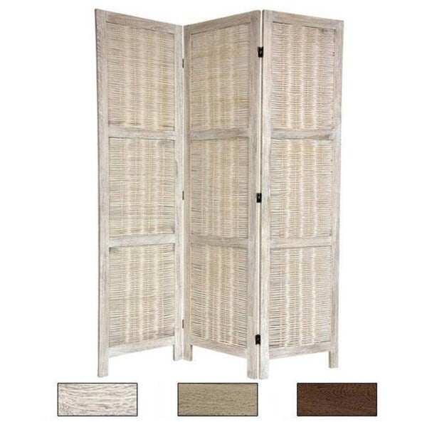Handmade Woven Bamboo Matchstick 5.5-foot Room Divider (China)