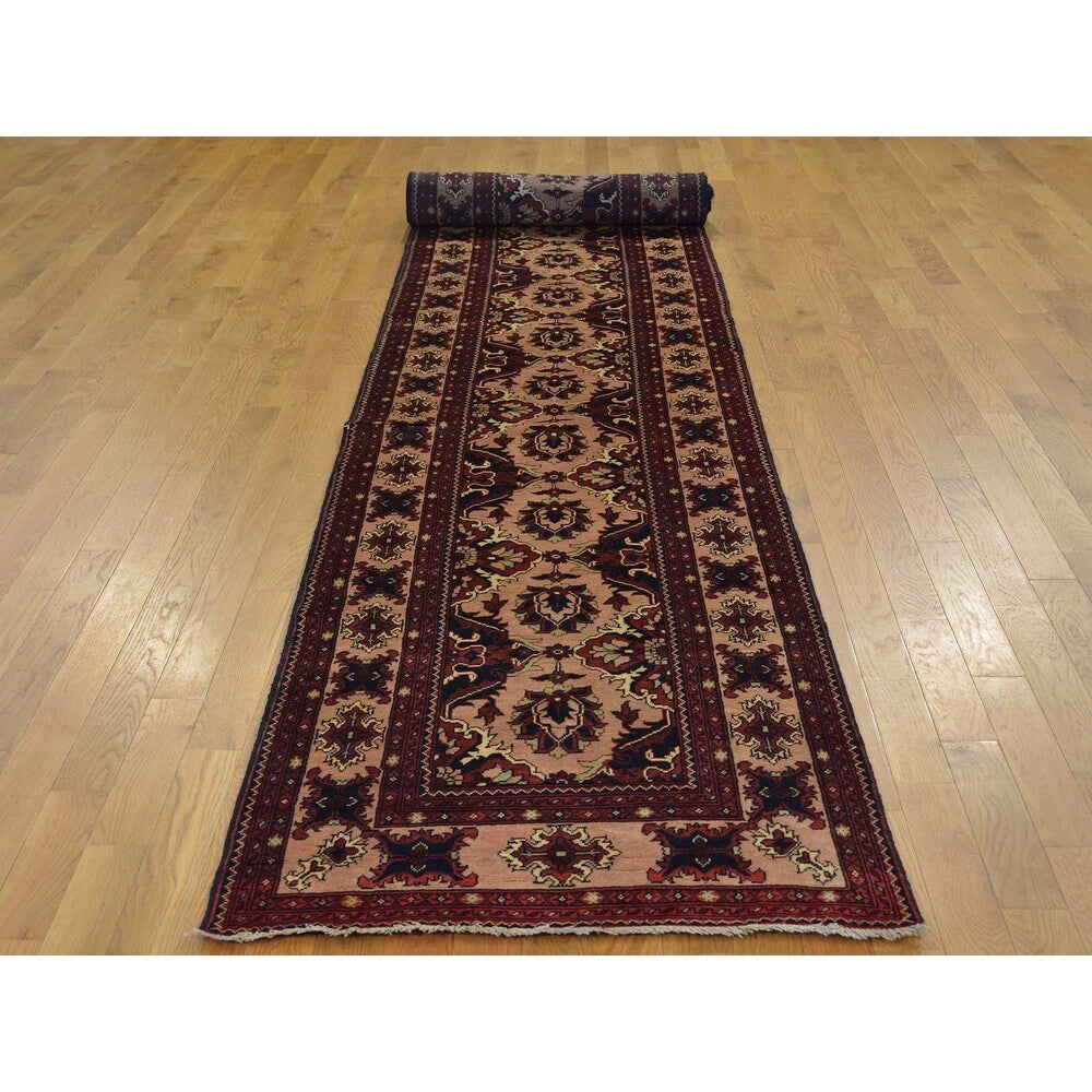 Handmade XL Runner Fine Khamyab Oriental Rug - Multi-color