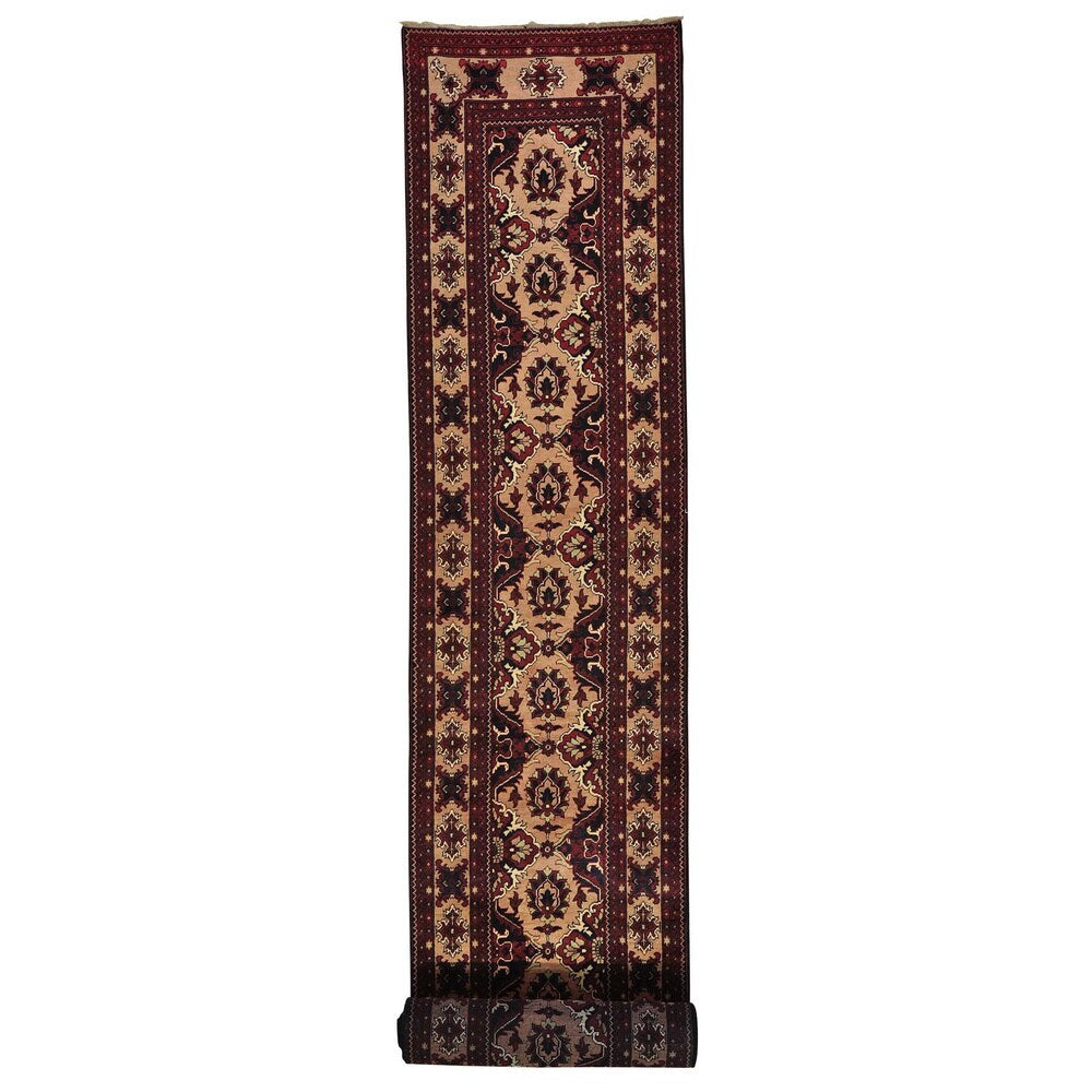 Handmade XL Runner Fine Khamyab Oriental Rug - Multi-color