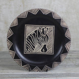 Handmade Zebra Stripes Wood decorative plate (Ghana)