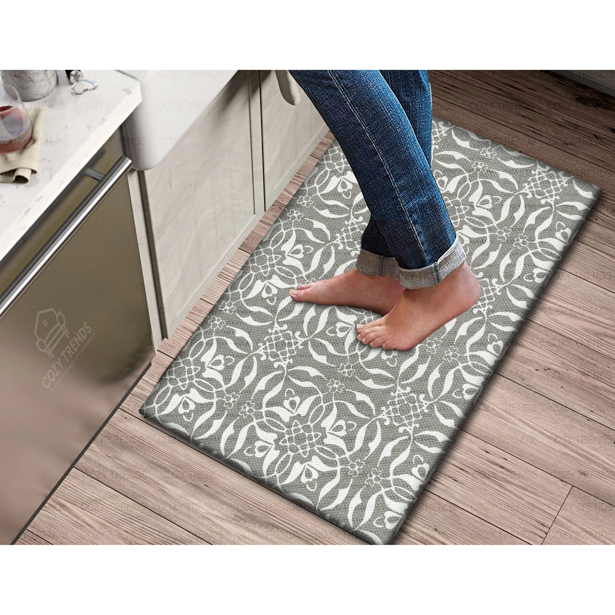 Handwoven Anti Fatigue Cushioned Standing Cotton Doormat/Bathroom/ Kitchen Mat 18"x30"