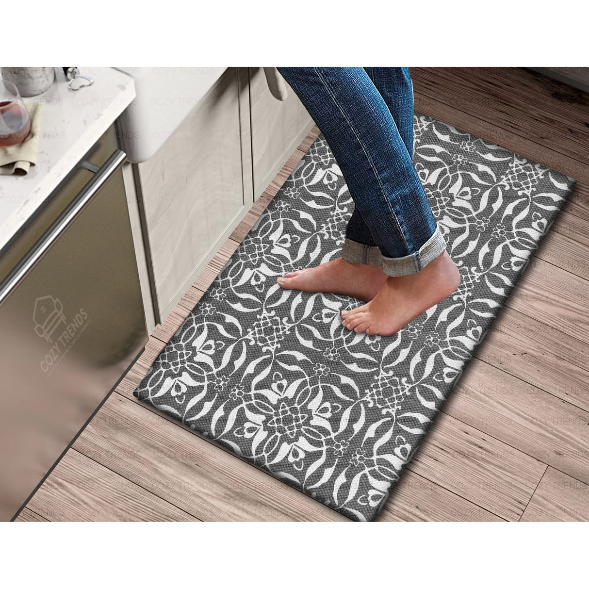 Handwoven Anti Fatigue Cushioned Standing Cotton Doormat/Bathroom/ Kitchen Mat 18"x30"