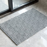 Handwoven Black and White Diamond Wool Flatweave Kilim Rug, 2' x 3' - 2' x 3'