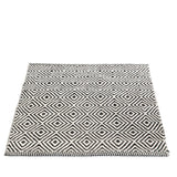Handwoven Black and White Diamond Wool Flatweave Kilim Rug, 2' x 3' - 2' x 3'