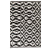 Handwoven Black and White Diamond Wool Flatweave Kilim Rug, 2' x 3' - 2' x 3'