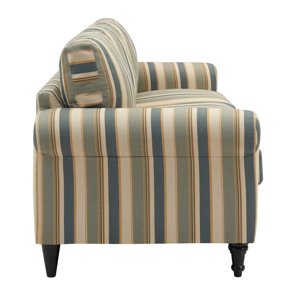 Handy Living Bella SoFast Coastal Blue Stripe Slipcover Sofa