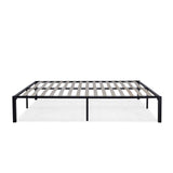 Handy Living Full Size Quick Assembly Wood Slat Black Metal Bed Frame