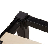 Handy Living Full Size Quick Assembly Wood Slat Black Metal Bed Frame