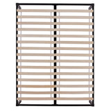 Handy Living Full Size Quick Assembly Wood Slat Black Metal Bed Frame