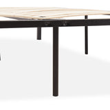 Handy Living Full Size Quick Assembly Wood Slat Black Metal Bed Frame