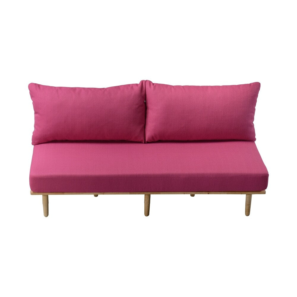 Handy Living Fundamentals Fuchsia Pink Linen Armless Sofa