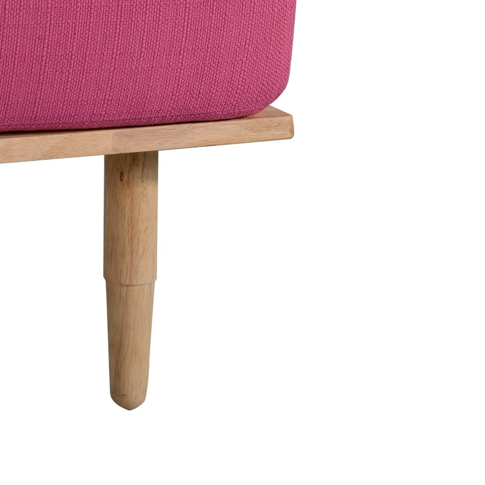Handy Living Fundamentals Fuchsia Pink Linen Armless Sofa