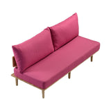 Handy Living Fundamentals Fuchsia Pink Linen Armless Sofa