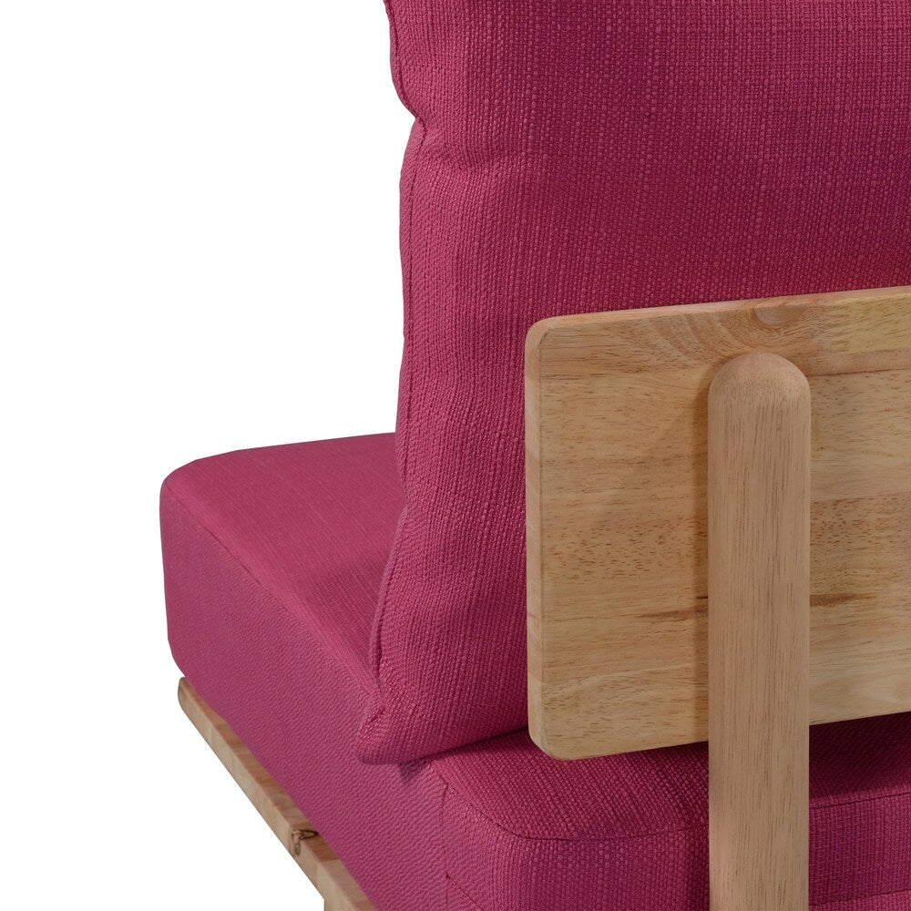 Handy Living Fundamentals Fuchsia Pink Linen Armless Sofa