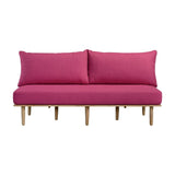Handy Living Fundamentals Fuchsia Pink Linen Armless Sofa