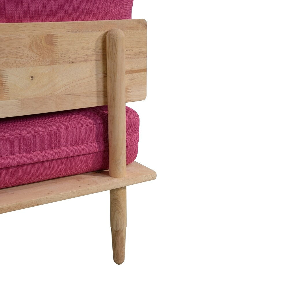Handy Living Fundamentals Fuchsia Pink Linen Armless Sofa