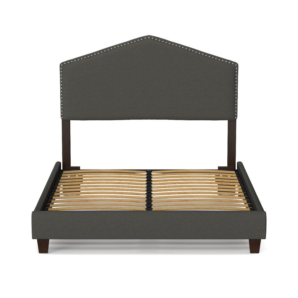 Handy Living Hobart Smoky Grey King-size Upholstered Velvet Bed