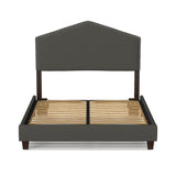 Handy Living Hobart Smoky Grey King-size Upholstered Velvet Bed